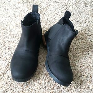 Black Emelie Sorel Chelsea Waterproof Leather Boots